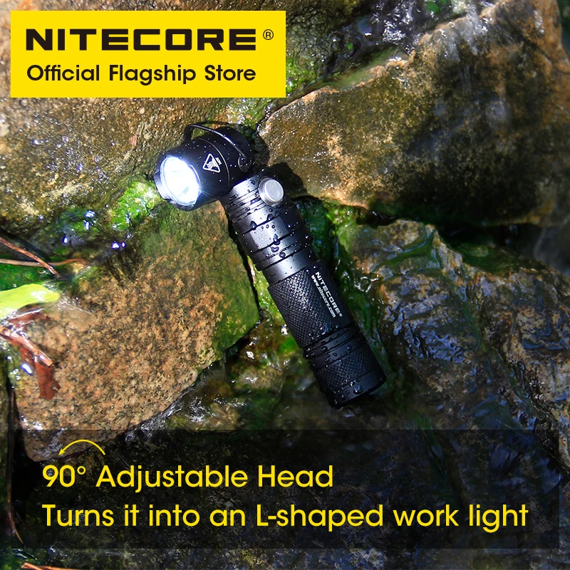 Nitecore MT21C L-shaped Flashlight 90° Adjustable Work Light Multifunction Magnetic Suction EDC Troch Lantern, CREE XP-L HDV6