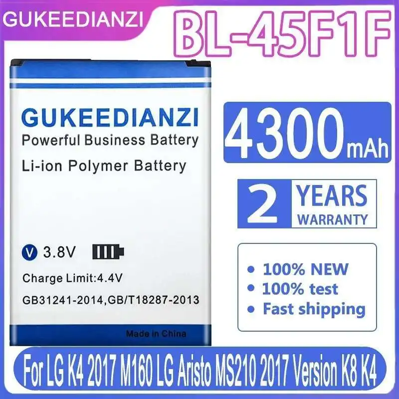 

For LG K4 2017 M160 Aristo MS210 Version K8 BL 45F1F Not K3 High Capacity BL-45F1F Mobile Phone Battery 4300Mah