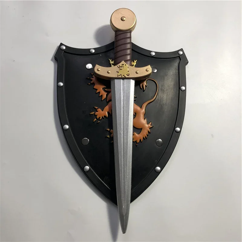 

Bouclier de Lion pour Halloween, 2 pièces/ensemble, Cosplay, épée dorée, arme PU, jeu de film, Anime Cos, jeu de rôle pour