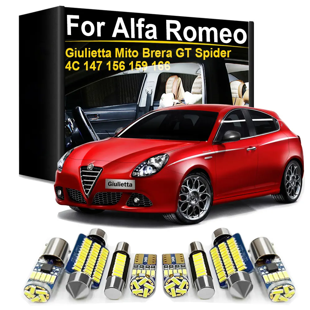 Interior LED Light For Alfa Romeo Giulietta Mito 156 159 147 166 Spider 4C GT Accessories 1998 2010 2015 2016 2017 2018 Canbus