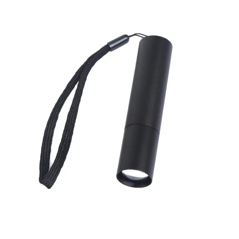 ไฟฉายขนาดเล็กโลหะผสมอลูมิเนียมสีดำ พกพาสะดวก ชาร์จซ้ำได้ ไฟฉาย LED ปรับโฟกัสได้ ไฟฉายระยะไกลสำหรับกิจกรรมกลางแจ้ง