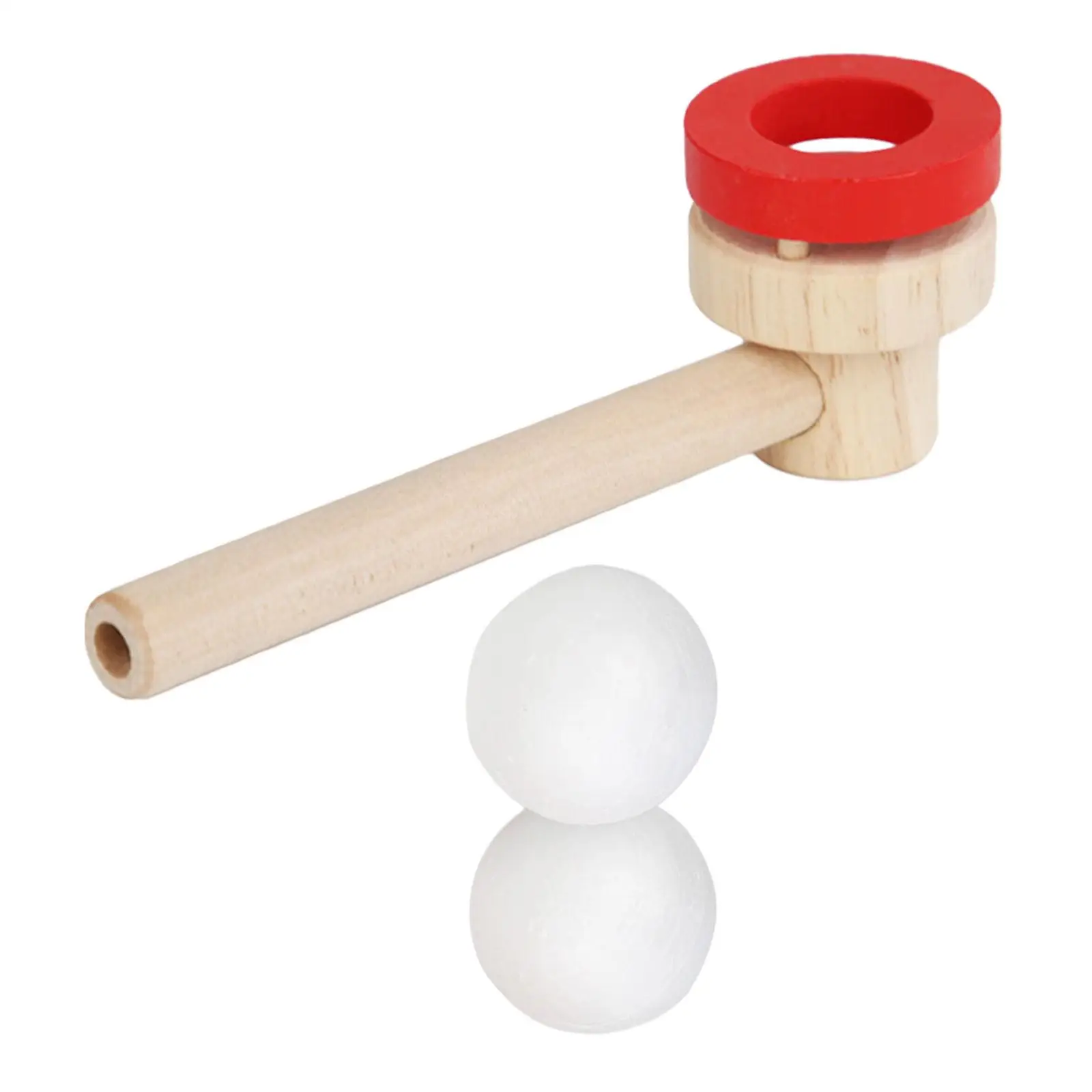 Balls Blowing Toys Floating Blow Pipe Balls Game Toy Wooden Blowing Ball Toy for Development Activity Gathering Party Adults