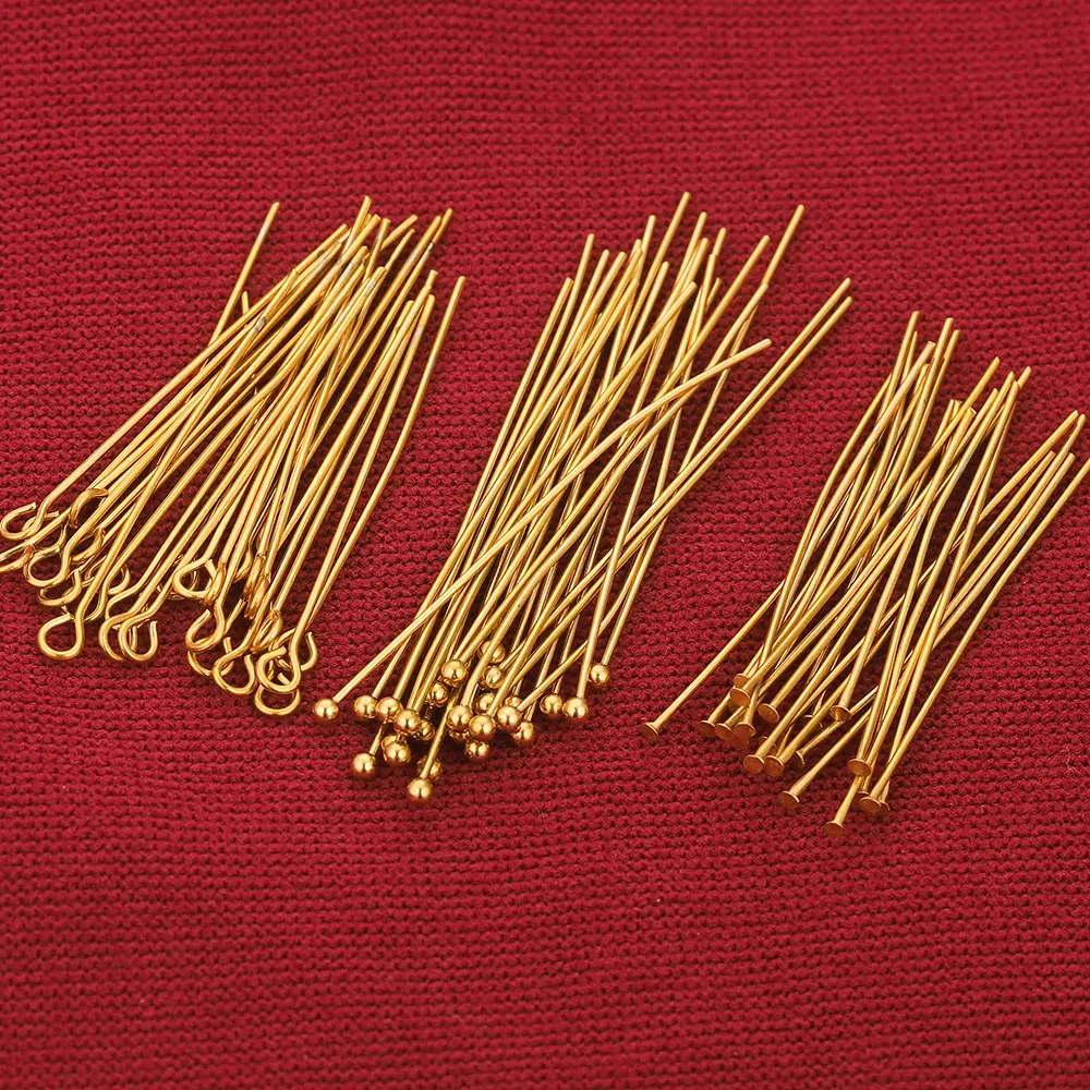 20pcs 20-70MM PVD Stainless Steel Eye Flat Ball Head Pins Needle for Beads Earrings Crafts Connector Jewelry Making Materials image 6