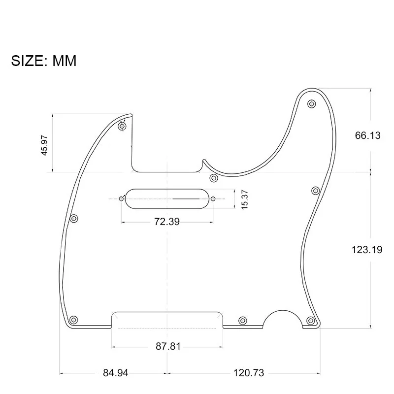 TL Pickguard 3Ply Single Coil Pickup Hole 8 Screws Hole Scrate Plate for TL Style Electric Guitars Multi Colour