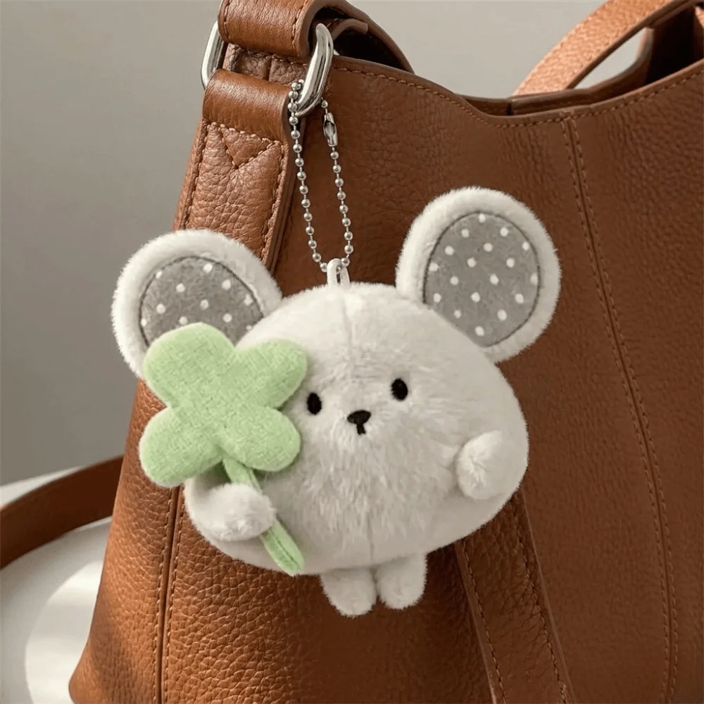 Adorable Cartoon Mouse Pendant Toy Soft Mini Size Plush Keychain with Chain Bag Charm Gifts