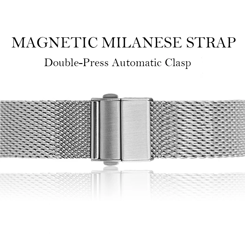 Stainless Steel Mesh Milanese Loop Watchband Quick Release Bracelet Silver Black for Galaxy Watch 4 3 Strap 16mm 18mm 20mm 22mm