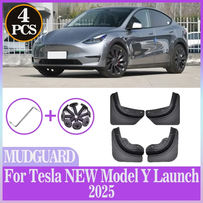 

For Tesla New Model Y Launch 2025 Car Mud Flaps 4PCS Splash Guards Fender Mud Flaps Front Rear Fender Wheel Cover Mudguard