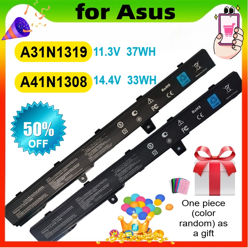 

A41N1308 A31N1319 Высококачественный аккумулятор для ноутбука Asus X451 X551 X451C X451M X551C X551M A31LJ91