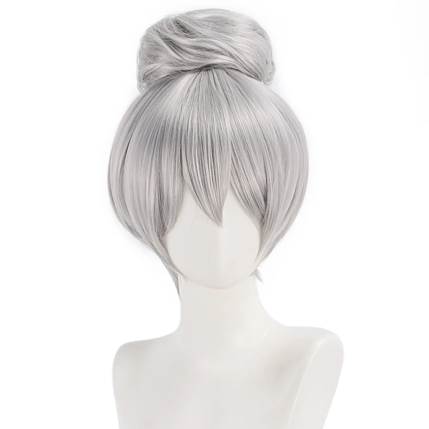 Judy Rabbit Cosplay Wig Woman Anime Movie Silver Hair with Bun Comic-con Stage Dress Up Wigs Carnival Party Costume Accessories