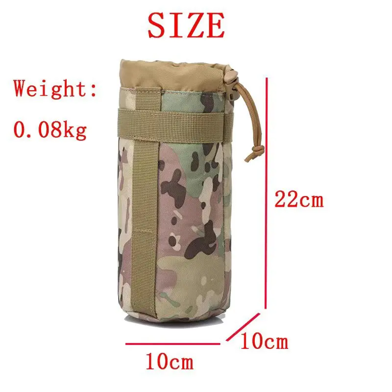 New water cup set outdoor mountaineering kettle camouflage thermos cup bag wear-resistant universal portable MOLLE waist hanging