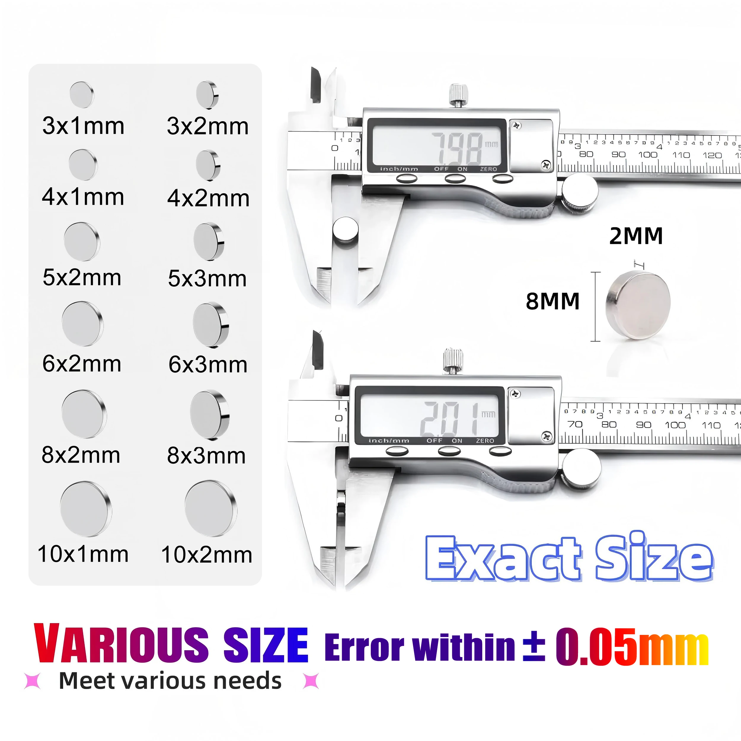 Aimants puissants 5x2/6x2/8x2/10x2/10x3mm, aimants pour réfrigérateur pour la décoration, aimant puissant pour bureaux, outil de tableau blanc DIY