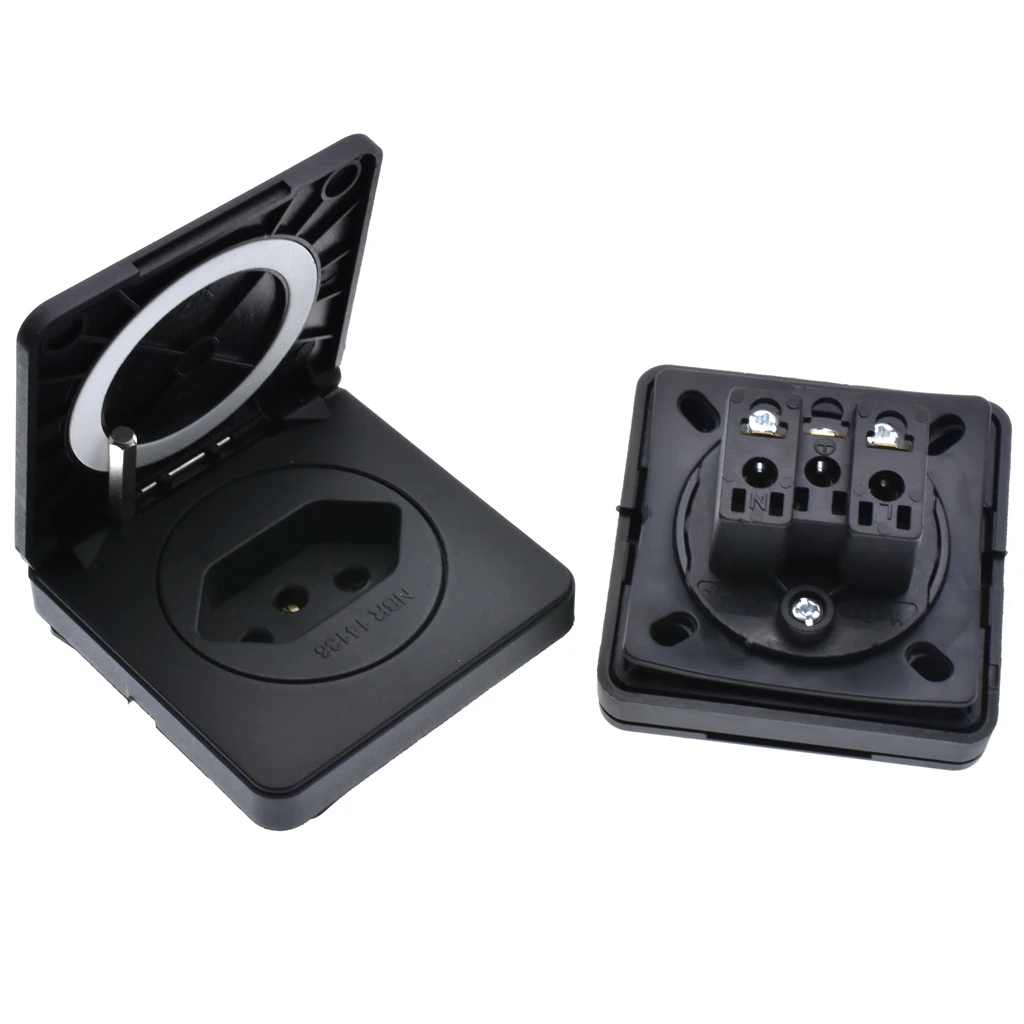 Brazil  Waterproof Dustproof Industrial Socket 10A/20A 250V IP44 AC Power Socket Power Connector Plug Electrical Socket