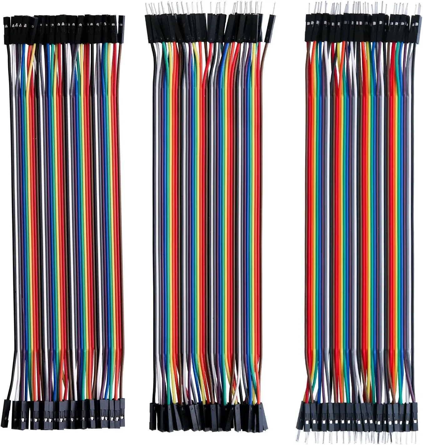 120pcs Multicolored Breadboard Jumper Wire Dupont Kit 20CM 10CM Male to Female, Male to Male, Female to Female for Arduino