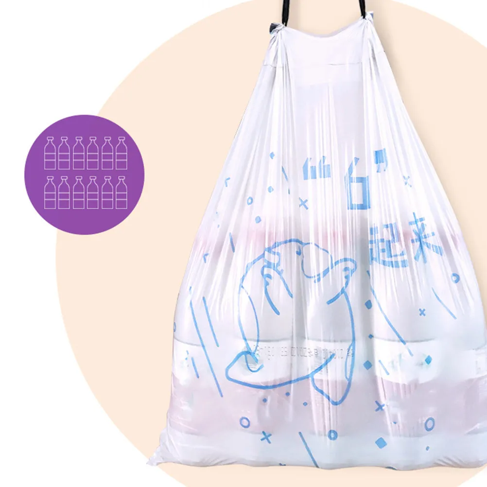 69Pcs Automatic Closure Trash Bags Hdpe Drawstring Garbage Bags Thickened Household Kitchen Dining Room Hotel Use