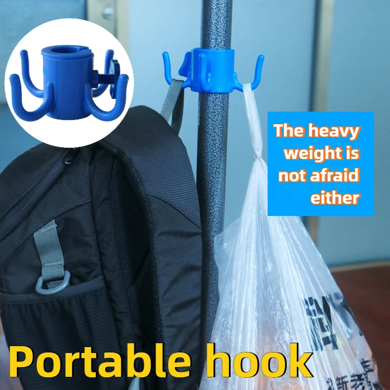 

Подставка для зонта, пляжный прочный 4-точечный крючок для подвешивания пляжных полотенец, шапки, сумки для одежды, фотоаппараты и другие аксессуары