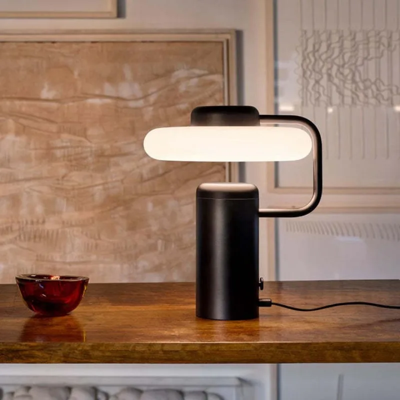 Designer glass desk lamp post-modern minimalist study bedroom bedside lamp living room high-end decorative lamp
