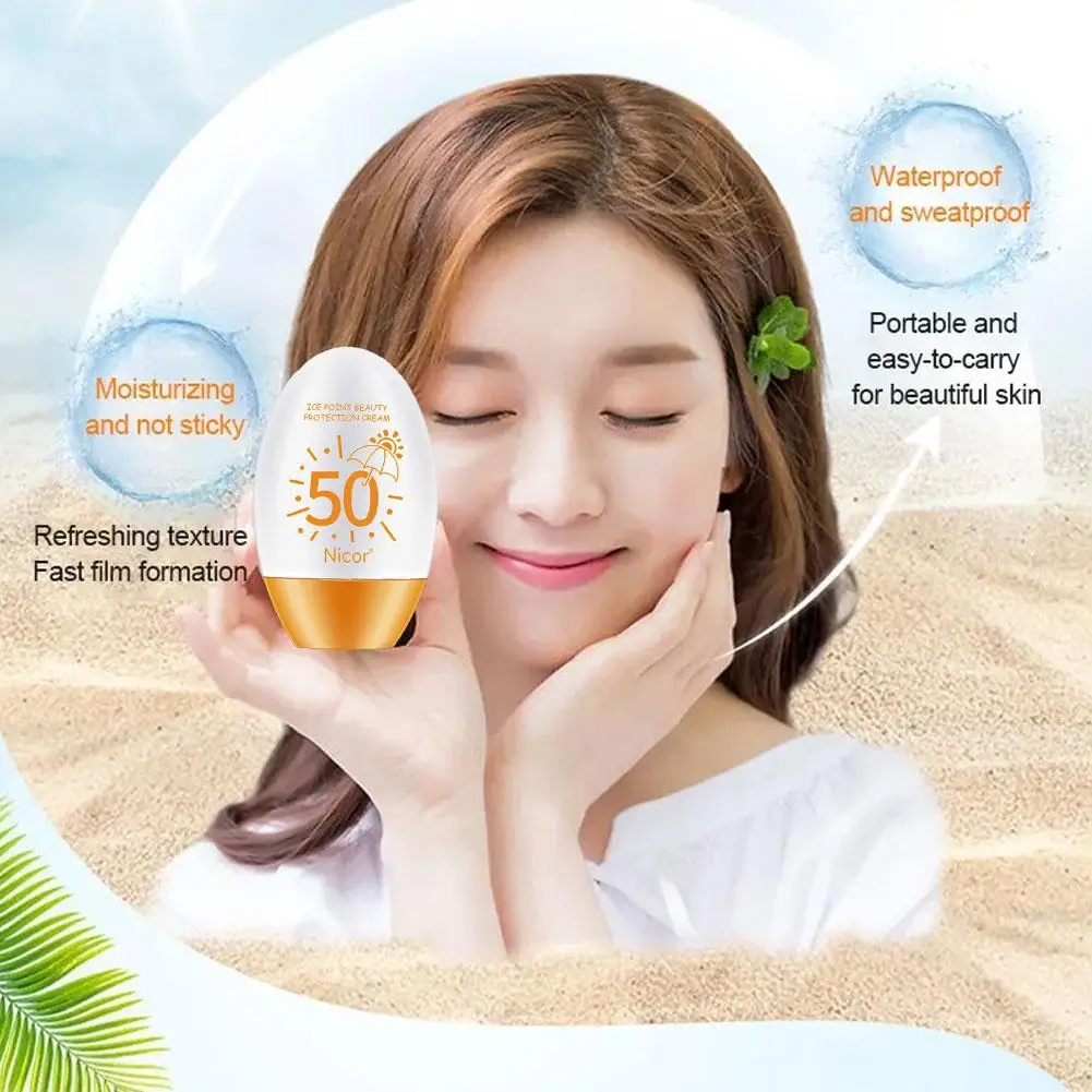 Crema de aislamiento con protector solar, hidratante refrescante, protección Facial duradera, productos impermeables para el cuidado solar, R1S5