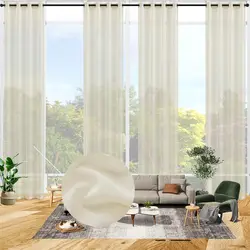 500CM Height Custom Made Sheer Curtains Faux Linen 400CM Bedroom 450CM Length Living Room High Ceiling Extra Long Tulle Curtains