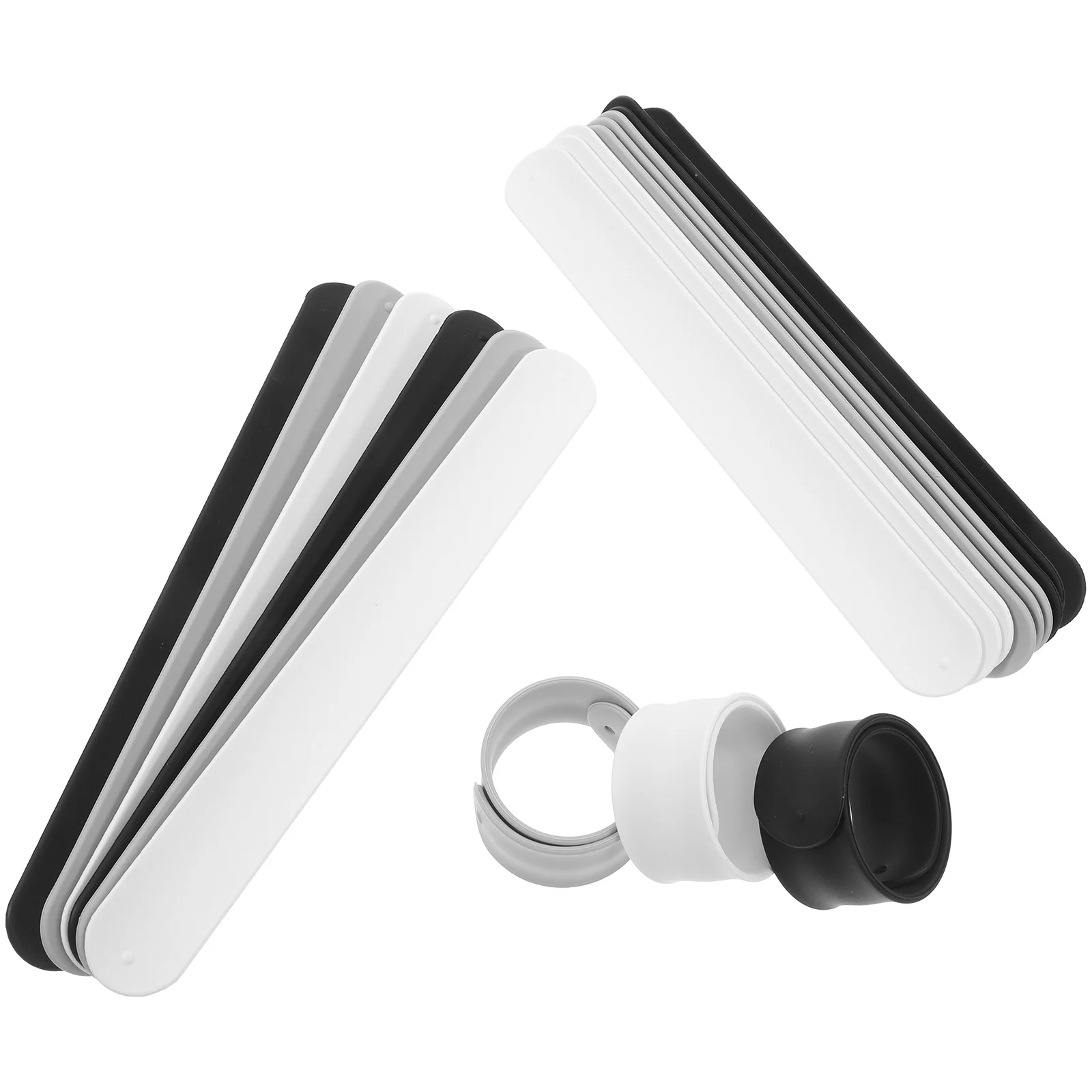 

18Pcs Silicone Slap Bracelets Cable Ties Wrapping Paper Organizer Quick Convenient Home Office Use Decorative Slap Bracelets