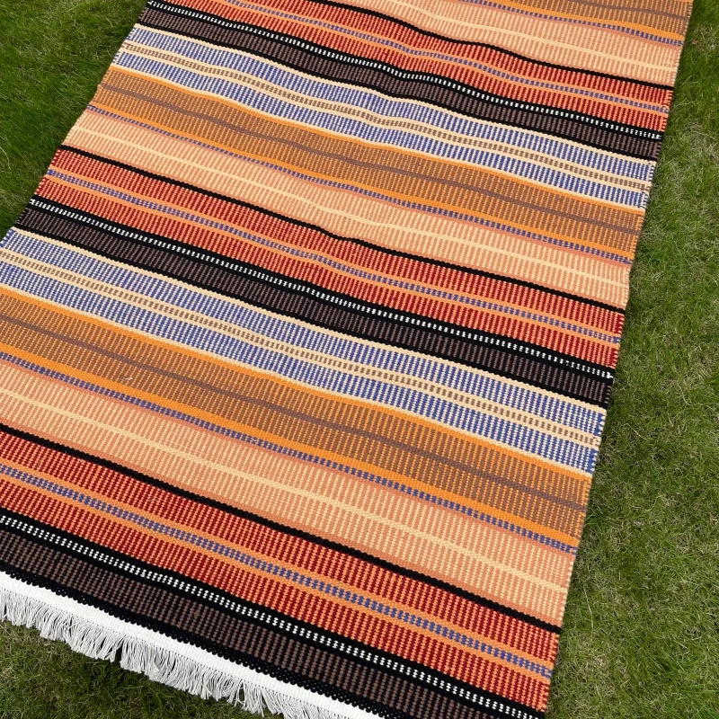 2026 120x180cm Handmade Wool Striped Area Rug Carpet for Bedroom Entrance Home Decor Wholesale Supplierspromote sales