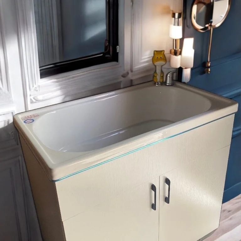 Pet Spa Bath Tub, Cat Dog Washing Basin, Bubble Massage Bathtub, Pet Grooming Tub, Adjustable Height, Non-Slip Design