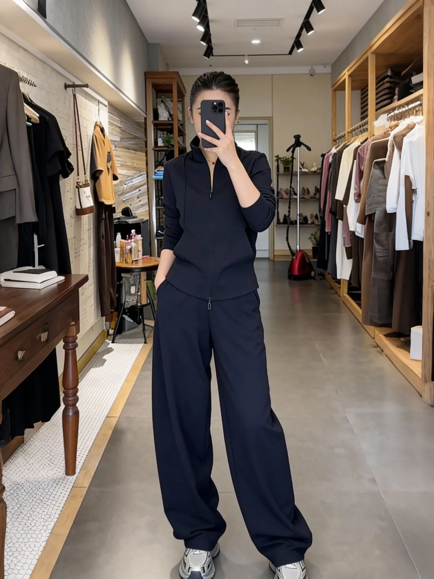 

Early Spring Slimming High Waist Wide Leg Pants Sweater Set Women's Fashionable Two Piece Suit Breathable Comfortable Workwear