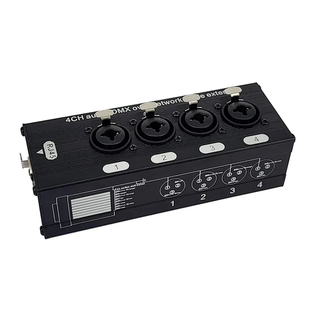 4-Kanal-3-poliges Multi-Netzwerk-XLR-Kabel für Bühnengeräusch, Beleuchtung und Aufnahmestudio auf RJ45 Ethercon männlich weiblich Bühnenaudio