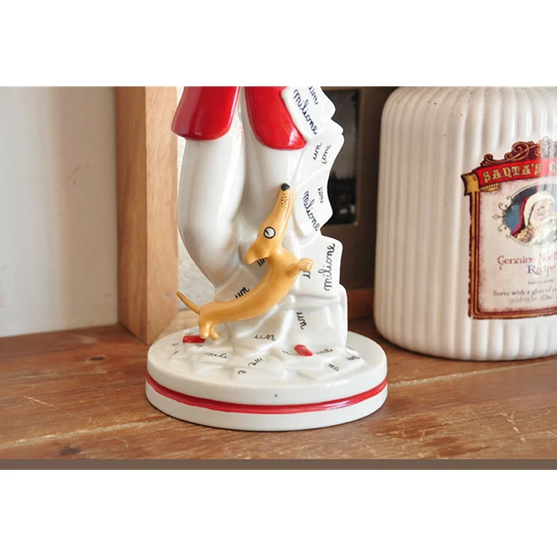 Vintage ceramic clown handicraft ornaments classic circus clown and dog desktop decoration