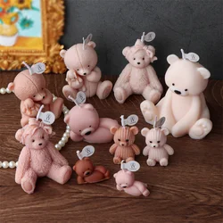 3D Cute Cartoon Bear Silicone Candle Mold DIY Home Decoration Silicone Mold For Resin Teddy Bear Candle Mold