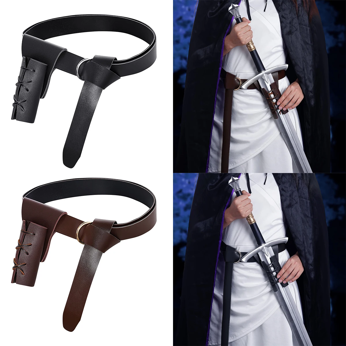 Medieval Renaissance Belt And Sword Dagger Frog Case Sword Holster For Halloween Knight Viking Warrior Cosplay Costume