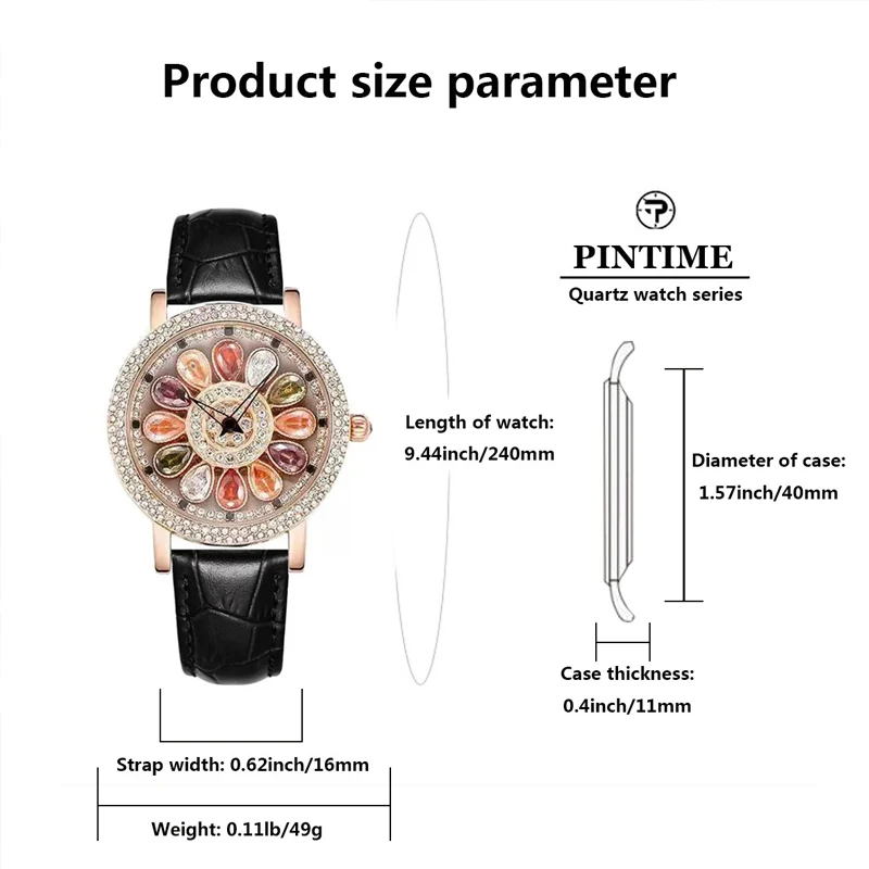PINTIME2025 New Lucky Goddess Watch Colorful Diamond Inlay Fashionable And Casual Style Ladies Waterproof Quartz Watch