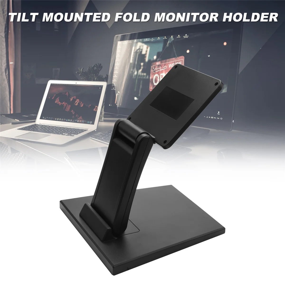 Imagem -04 - Tilt Montado Dobre Suporte do Monitor Display Lcd Press Screen Stand Vesa 10 27