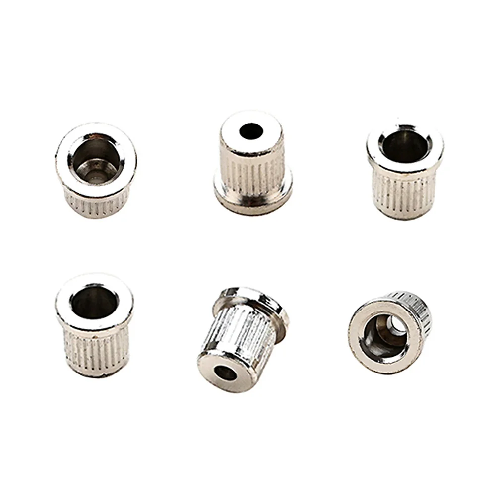 

6 Pcs Guitar String Ferrules Metal Electric Guitar Parts Accessories Mounting Ferrules String Through Body Repair Material