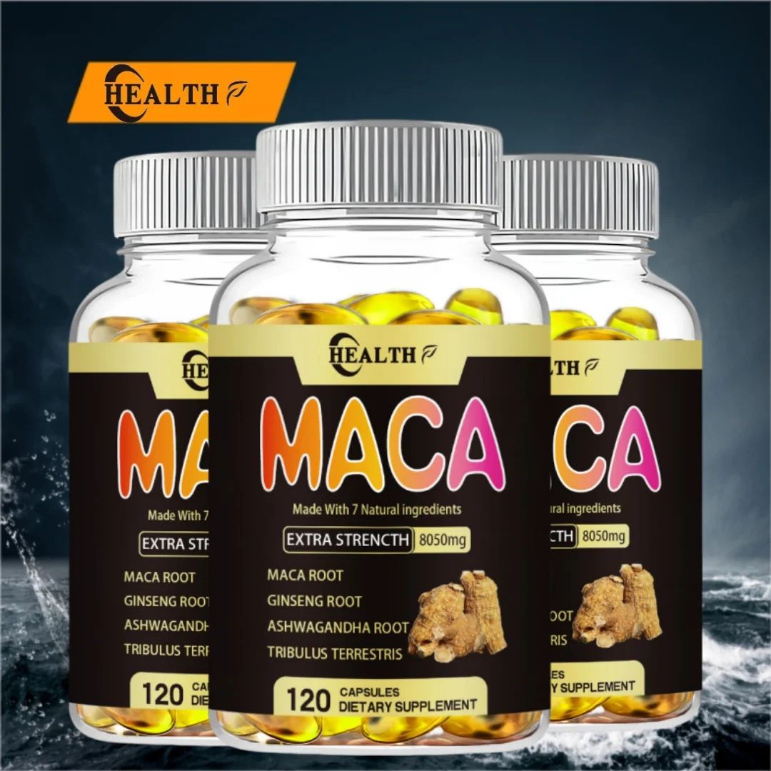 

HEALTH Maca Supplement - with Ginseng Ashwagandha Tribulus Terrestris 8050mg - Muscle Mass, Endurance and Vitality