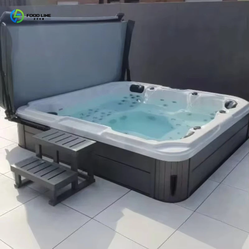 Inflatable Acrylic Hot Bubble Spa, 130 Jet Portable Massage Pool, Heated Whirlpool Tub for Patio & Poolside