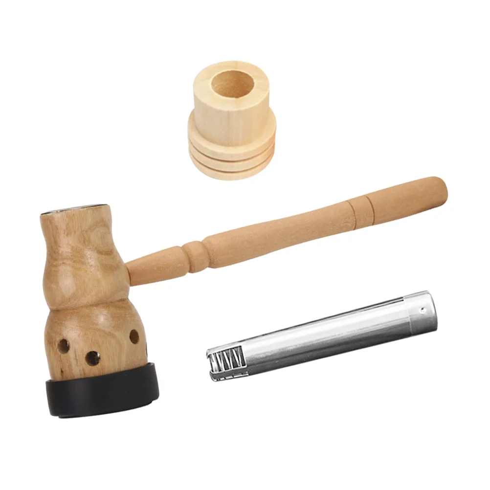 3pcs Wooden Moxibustion Box Set Handheld Gourd Shape Moxa Stick Burner Portable Acupoint Massage Tool