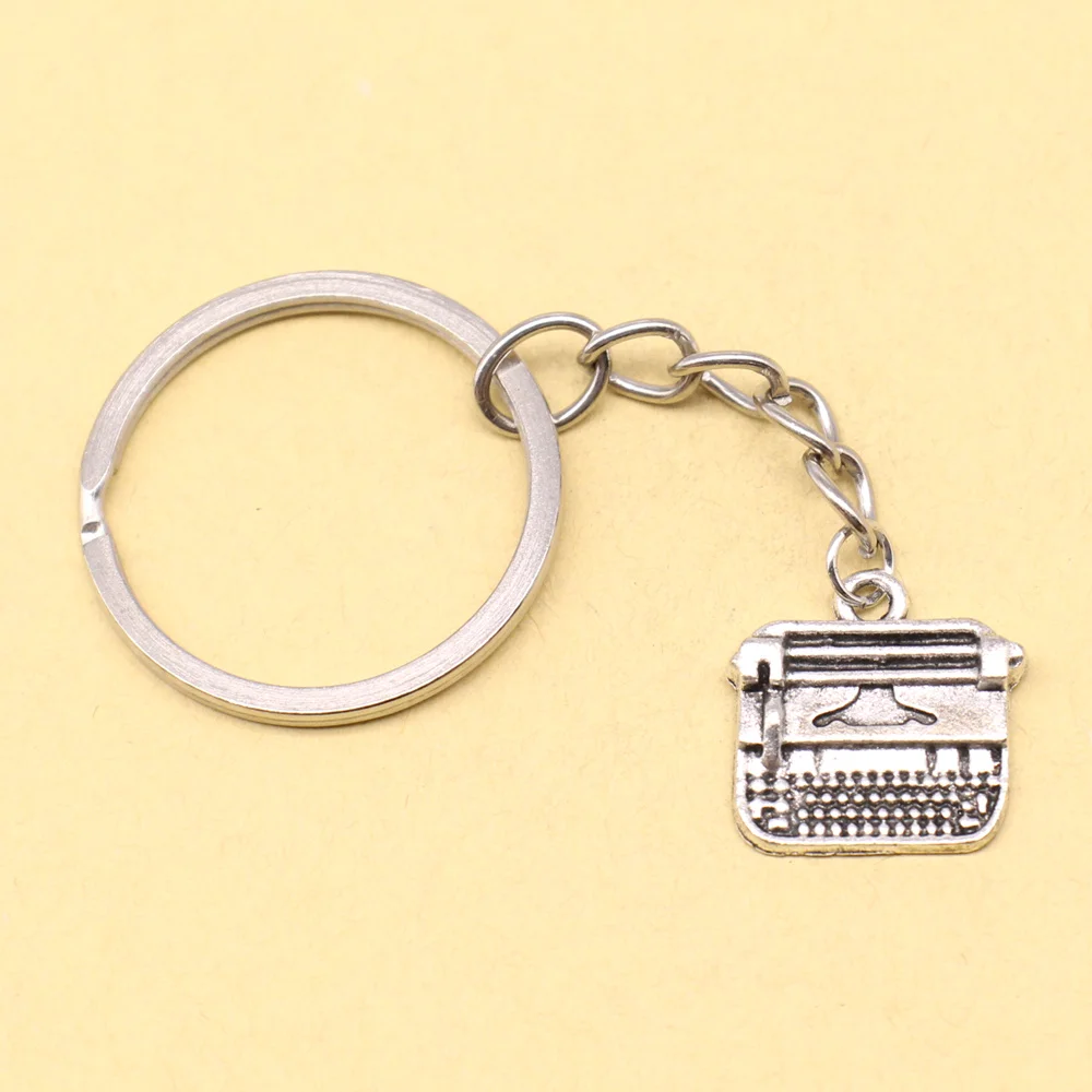 1 Piece 17x18mm Typewriter Keychain Making Supplies Gifts For Friends