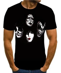 KISS Band Graphic T Shirt 3D Print Man/ Women Casual Fashion Round Neck T-Shirts Short Sleeve Tops Oversized Unisex Clothing