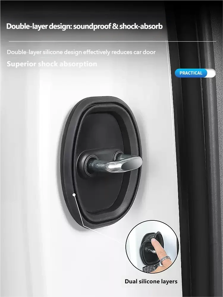For Changan Qiyuan Nevo A06 2026 2027 Car Door Lock Cover Protector Anti Collision Buffer Pad Shockproof Silent Sticker for Auto