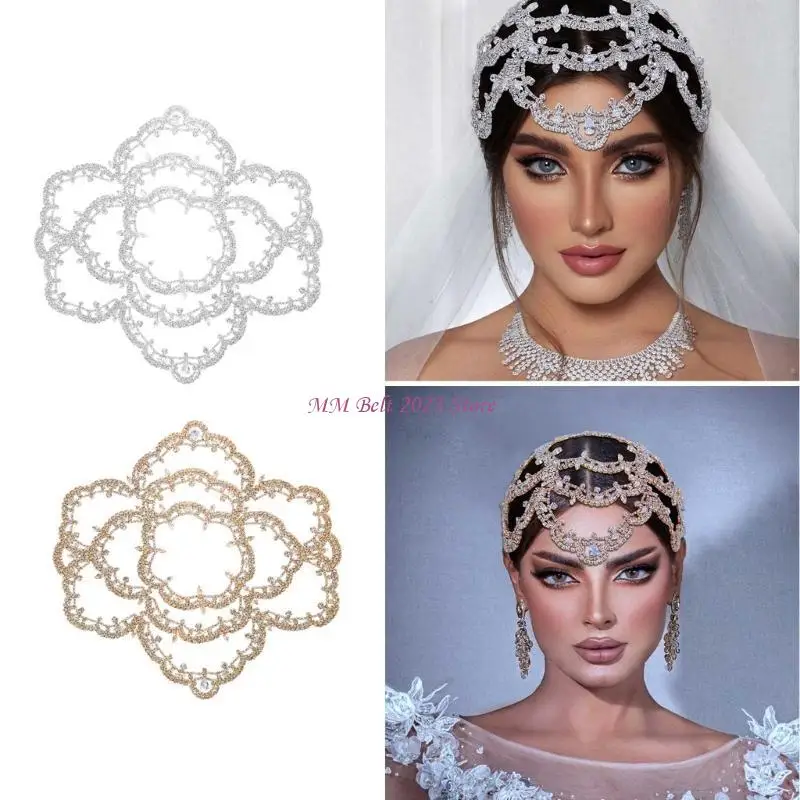 

49ME Wedding Headbands Head Chain Jewelry Rhinestones Headpiece Costume for Womens