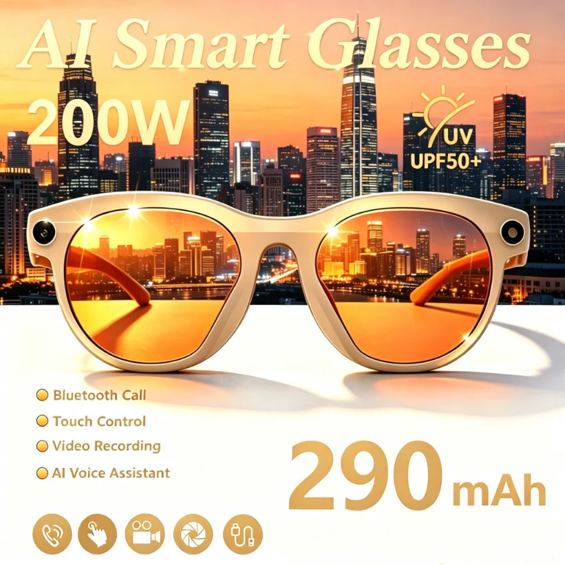 

2026 AI Voice Assistant Smart Glasses AI Translation Intelligent Recognition AI Music Playback Shooting Anti-Shake Sunglasses