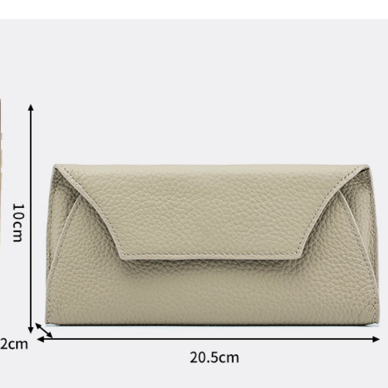 Pochette lunga in vera pelle borse a portafoglio donna portamonete semplice portamonete portachiavi custodia per rossetto custodia per telefono per