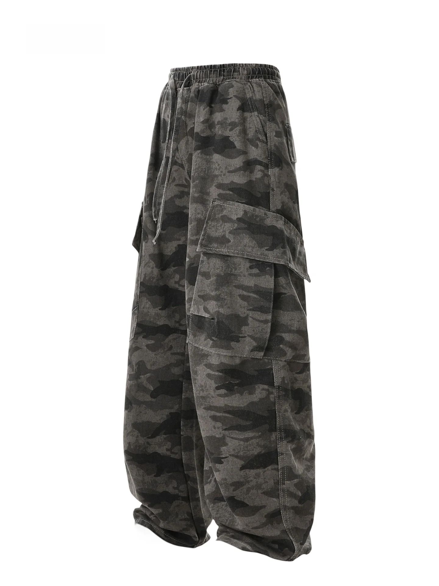 

GLM Camouflage Workwear Pants Men's Spring Casual Straight Leg Trousers Multiple kets Faionable Versatile Belted