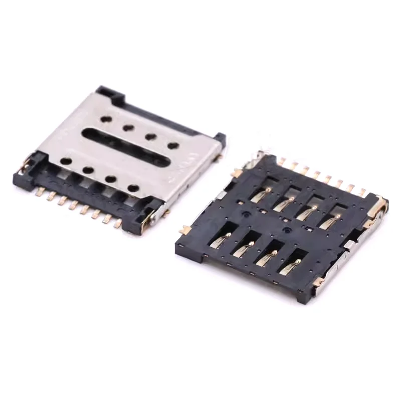 MICRO SIM card 8 pin 8 holes holder Mobile phone card slot 8P clamshell type 1.5H patch Mike Small Card holder