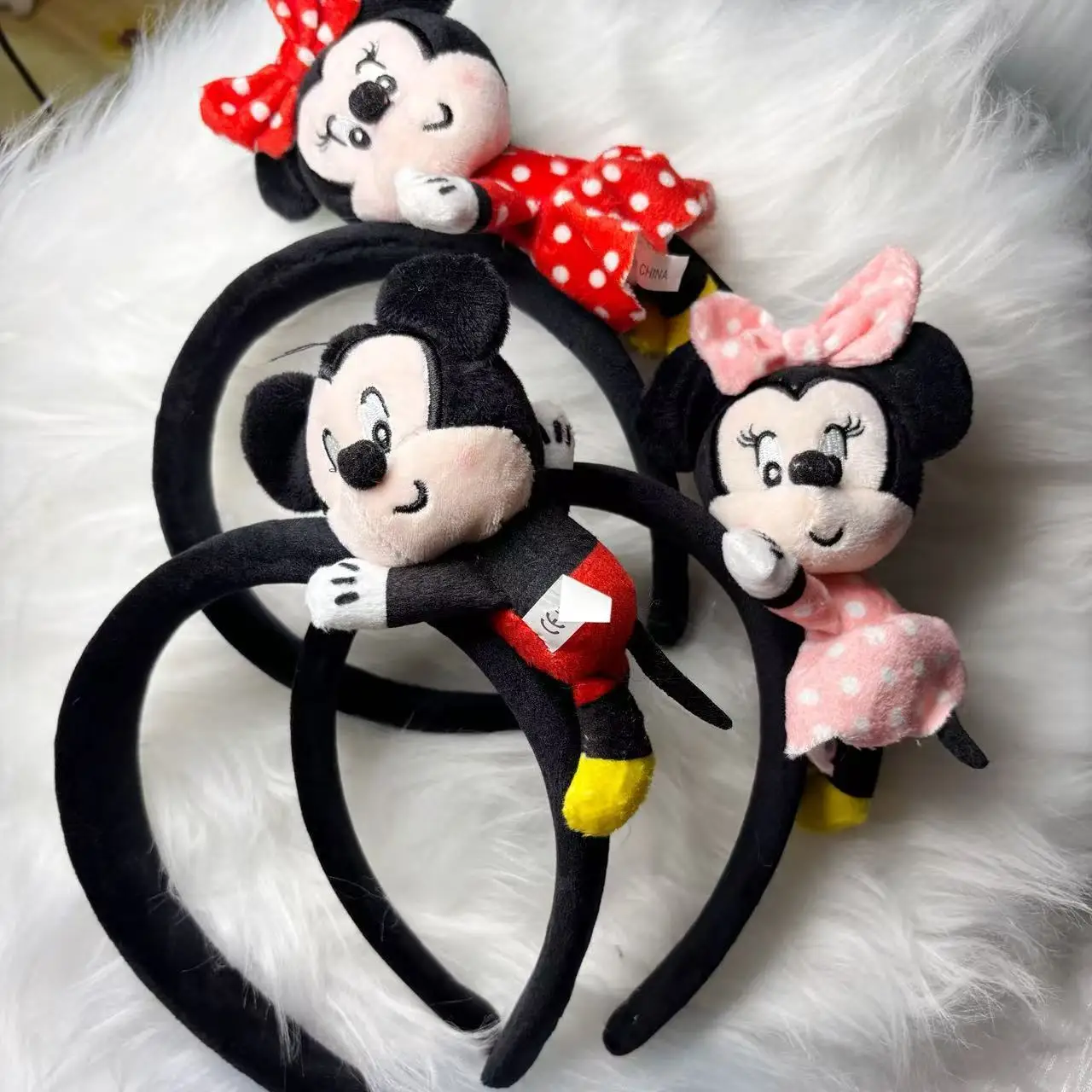 

New Disney Mickey Headband Cute Cartoon Minnie Headband Hair Clip Amusement Park Photo Headpiece Hair Accessory Women's Gift