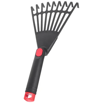 Outdoor Garden Rake Gardening Small with Handle Rakes for Plastic Leaf Flower Bed Travel