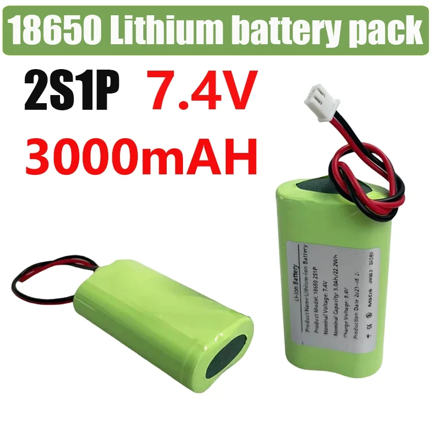 2S1P 7.4V 3000mAh XH2.54-2P Plug Lithium Battery Pack, Suitable for Projectors, Speakers, Wireless Monitoring etc