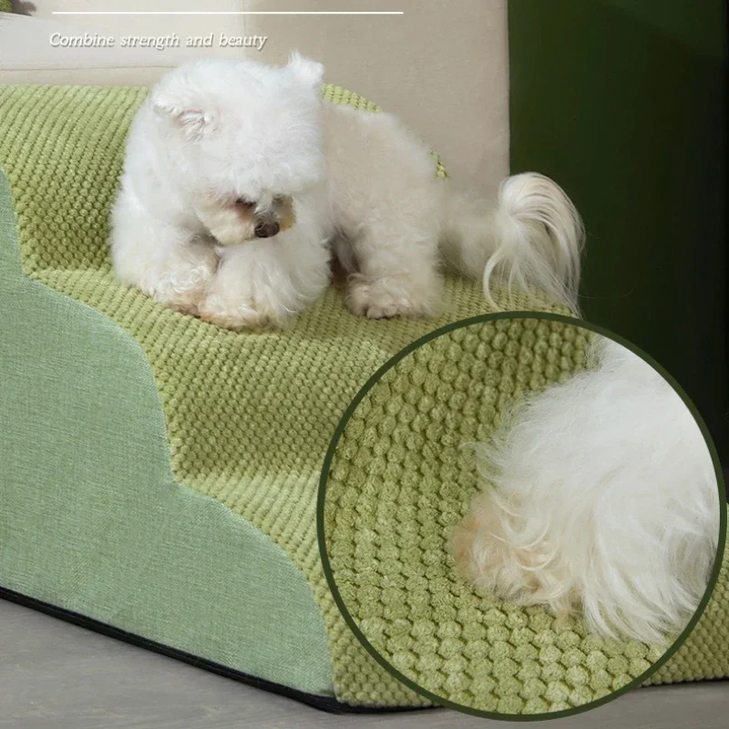 Pet Stairs 2/3 Steps Memory Foam Dog Sofa Stairs For Small Dog Old Dogs Cats Ramp Ladders Anti-slip Bed Stairs Pet Supplies