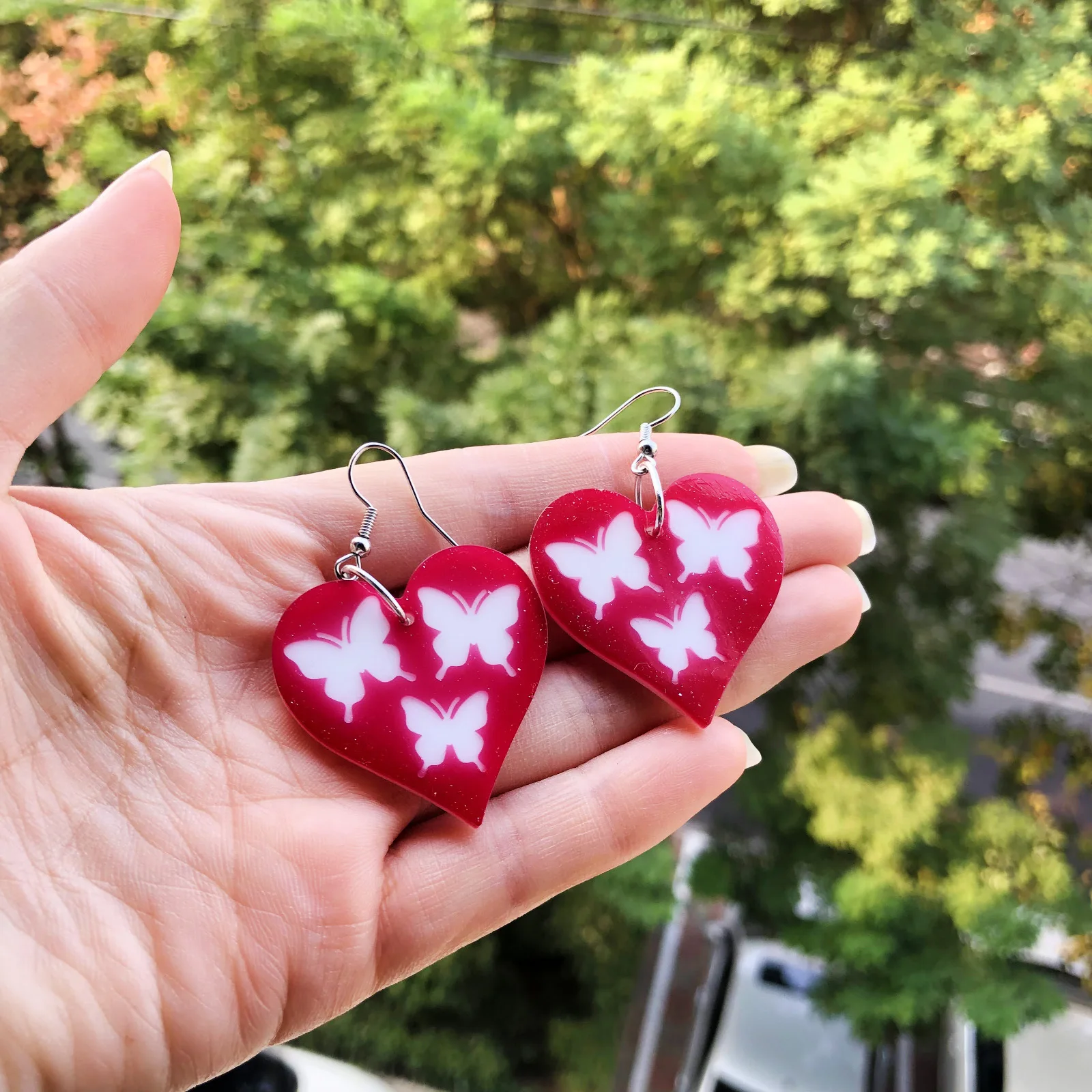 Pendenti per orecchini a forma di cuore d'amore Stampo in silicone per resina epossidica Serie di San Valentino Stampo per orecchini Artigianato Creazione di gioielli Regali per ragazze