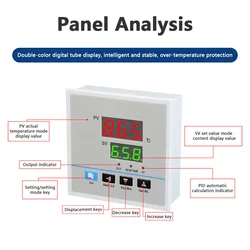 K Type E Type Constant Temperature Digital Display Adjustable Temperature Controller 300/600/999 Celsius Temperature Control